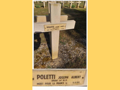 Tombe dePOLETTI Joseph Albert à <a HREF=fotom2l.php?necro=64>  <U>Maurepas (Necropole Nationale)</U> </A> 1883