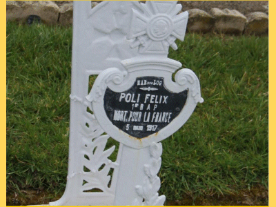 Tombe dePOLI Félix à <a HREF=fotom2l.php?necro=400>  <U>Menton ( CarrÃ© militaire du Cimetiere du Trabuquet</U> </A> 