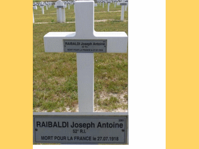 Tombe deRAIBALDI Joseph Antoine à <a HREF=fotom2l.php?necro=210>  <U>Auberive (nÃ©cropole nationale Â« Le Bois du Puits Â»)</U> </A> 